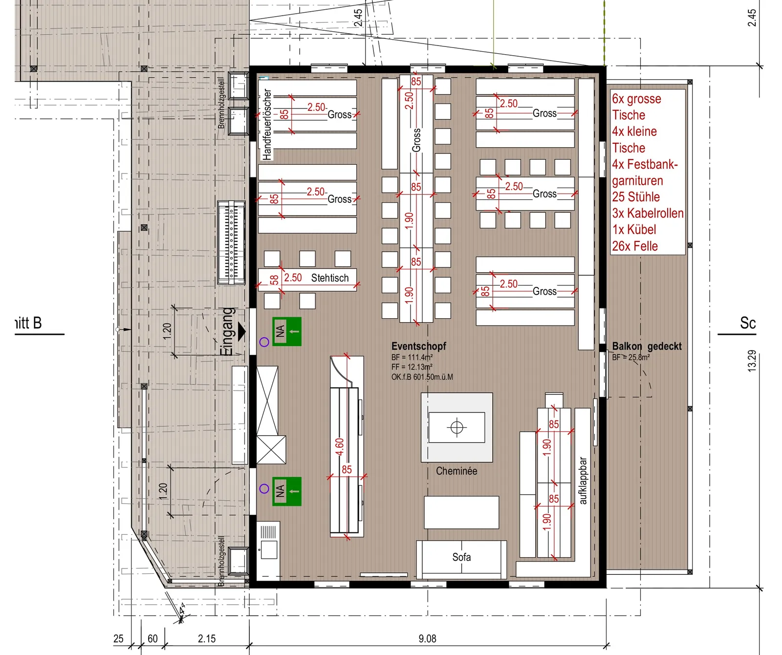 Grundriss des Eventschopfs